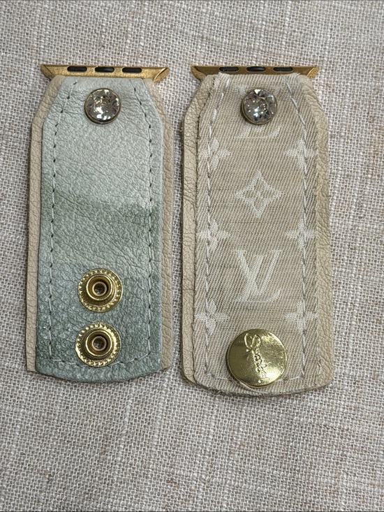Spark’l Accessories - Authentic Louis Vuitton Beige Monogram & Light Green Apple Watch band.